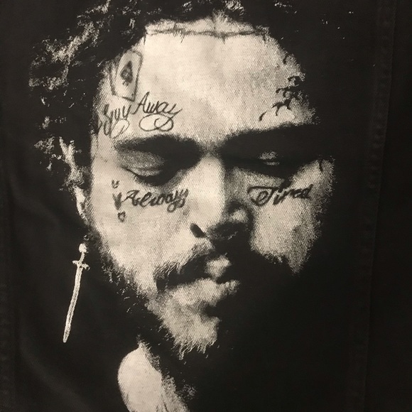 Post Malone Hm Black Jean Jacket Xs 